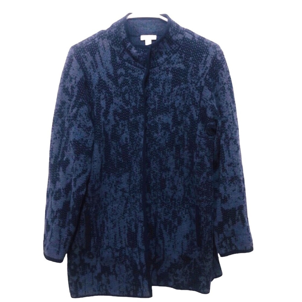J Jill Cardigan Pure Jill Navy Blue Long Sweater SMALL